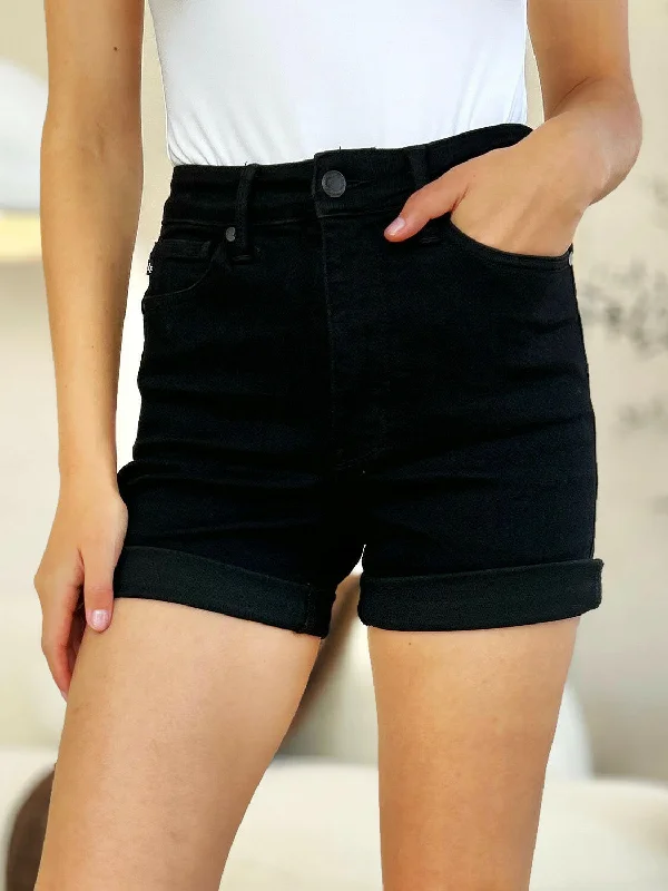 Formal Outfit For Women Judy Blue Full Size High Waist Tummy Control Cuffed Denim Shorts