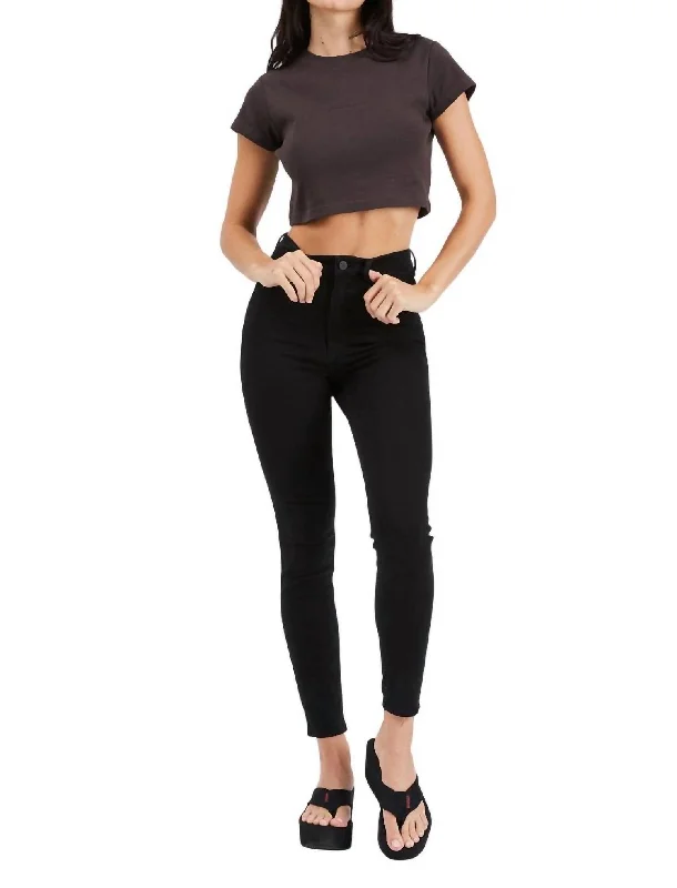 Formal Attire For Women High Skinny Ankle Basher Jeans In Black Magic