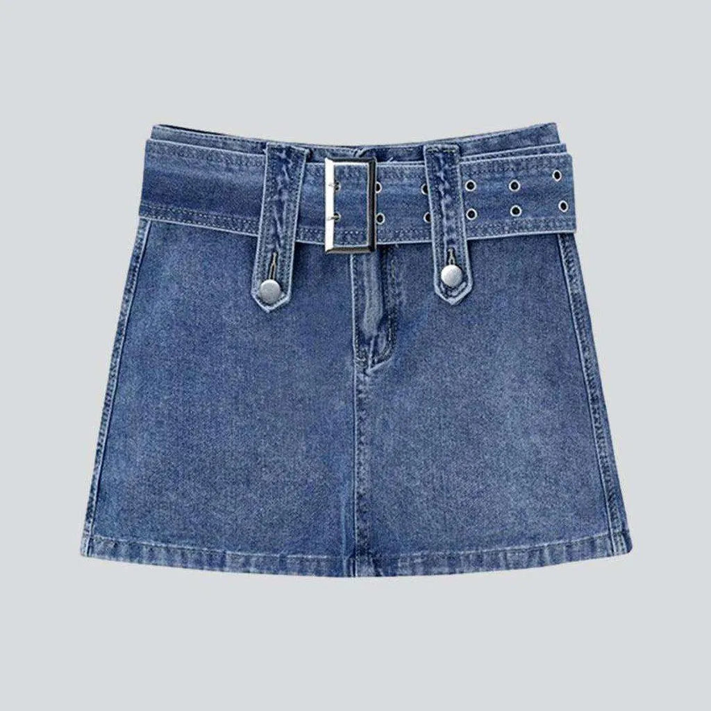 Women's Timeless Attire Mini denim skirt with belt