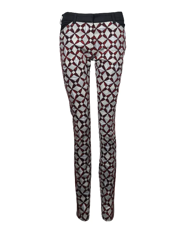 Women's Night-Out Outfit Balenciaga Geometric Printed Pants in Grey Cotton