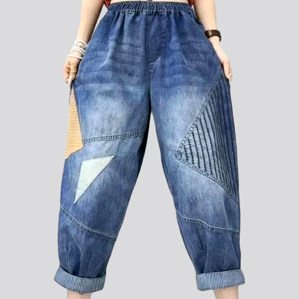 Women's Clothing Boutique Patchwork jean pants for women