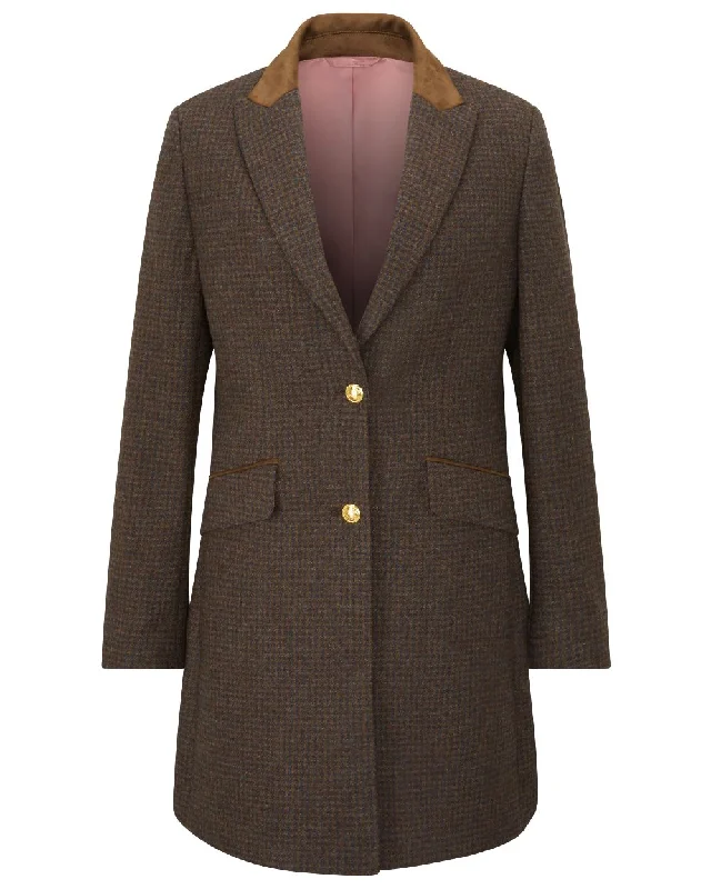 Women's Functional Outdoor Garments Alan Paine Surrey Mid-Thigh Tweed Coat