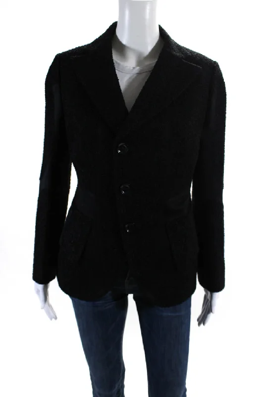 Women's Comfy Loungewear Outfit Shiro Sakai Womens Three Button New Classic Tailored Jacket Jet Black