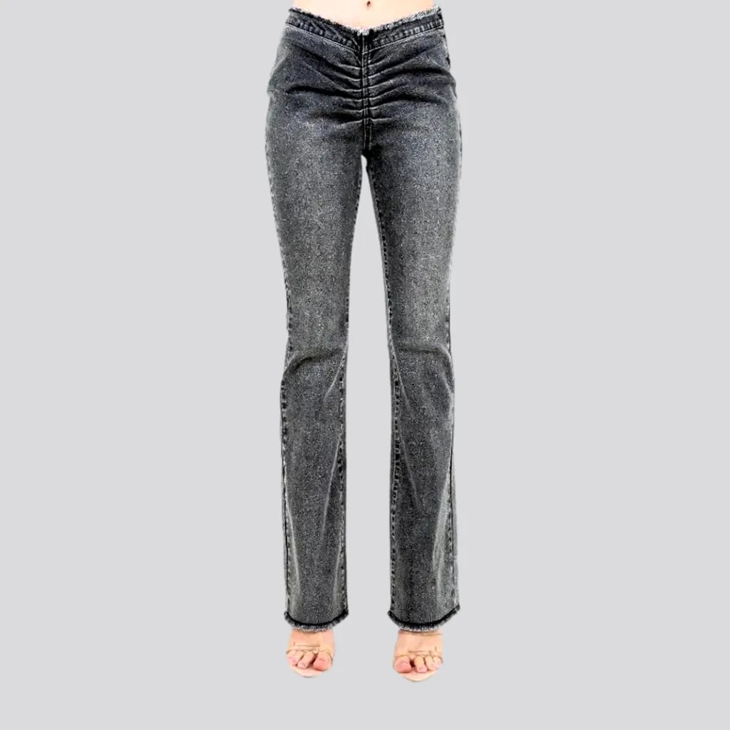 Women's Elegant Garments Vintage fashionable sanded women's jeans