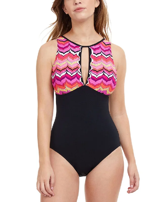 Women's Festive Attire Profile by Gottex Palm Springs High Neck Cut Out One-Piece