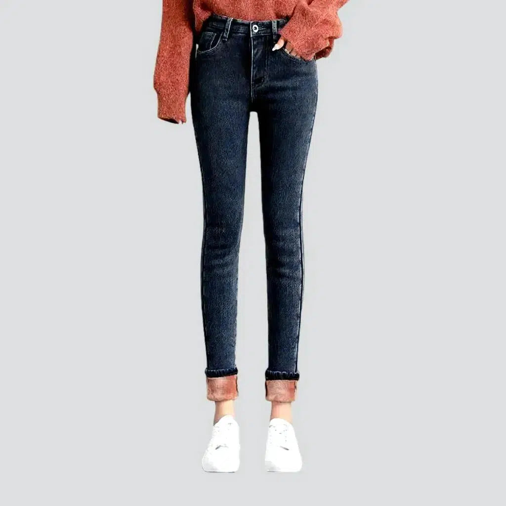 Women's Holiday Clothing Fleece street jeans
 for women