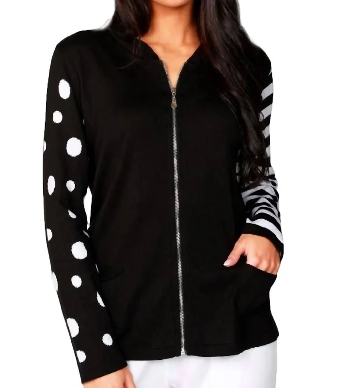 Women's Activewear for Exercise and Sports Zip Bomber Jacket In Black