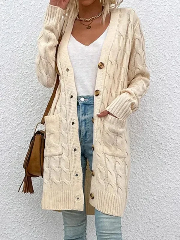 Comfortable Women's Clothes Long Twist  Women Cardigan Sweater