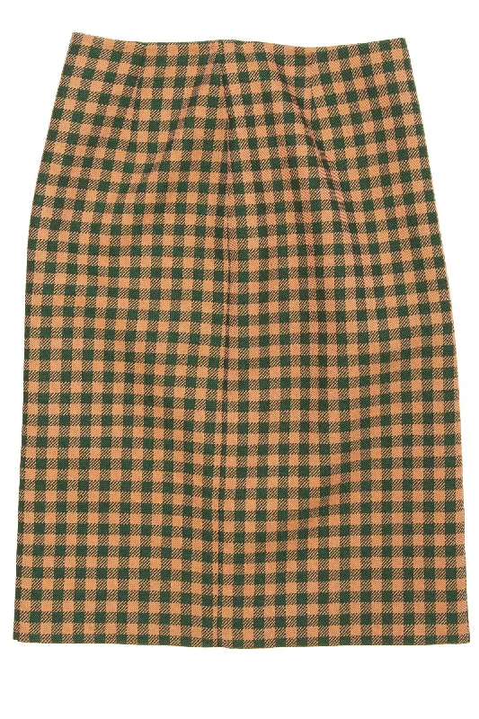 Plus Size Women's Fashion Prada - Brand New Pink and Green Plaid Skirt - IT 40