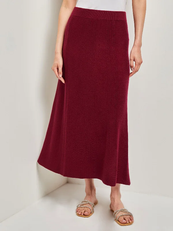 Women's Clothing Sets A-Line Textural Stripe Cashmere Midi Skirt