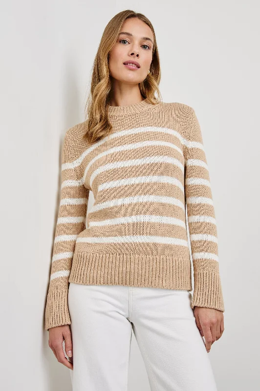 Women's Clothing for All Occasions ALISE SWEATER - IVORY BIRCH STRIPE