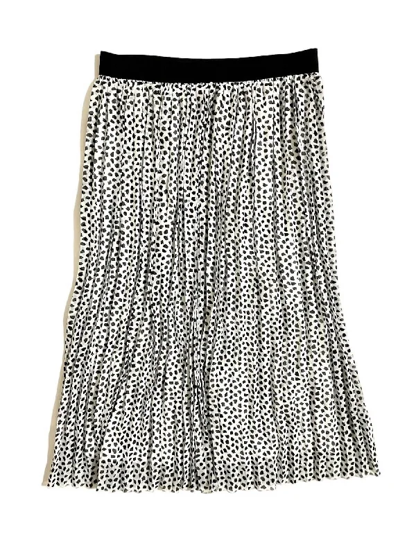 Bundle Offer Women's Splatter Print Midi Chiffon Skirt In Black + White