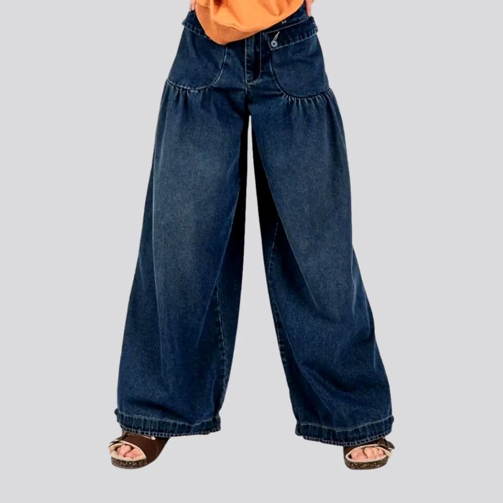 Comfortable Lounge Clothing Comfortable mid rise baggy jeans for ladies