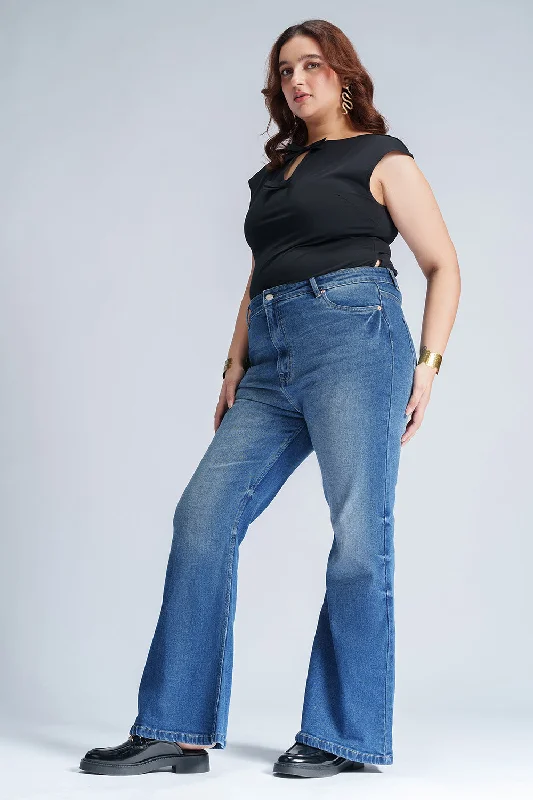 Plus-Size Women's Clothing Indigo Inlet Curve Bootcut Jeans