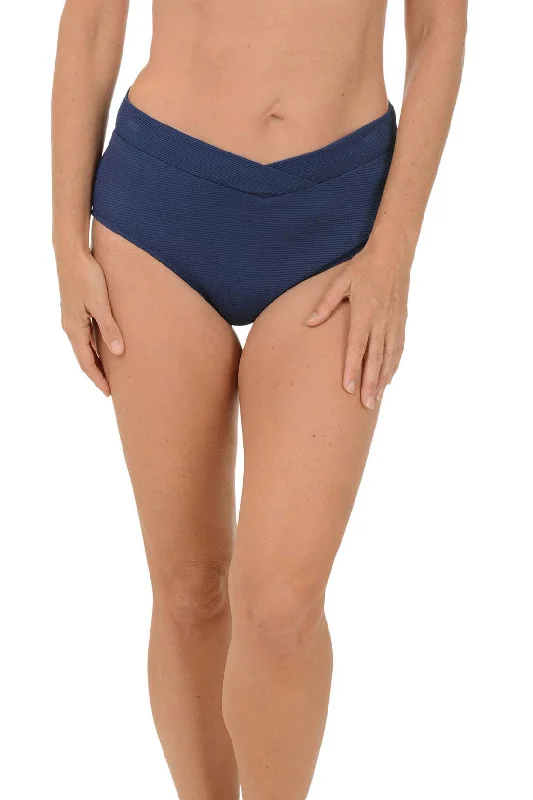 Women's Comfortable Lounge Outfit Solid Pique Crossover Swim Brief