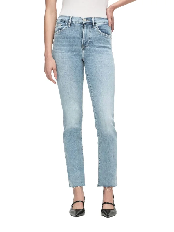 Women's Comfortable Lounge Attire Le High Straight Raw After Jeans In Colorado