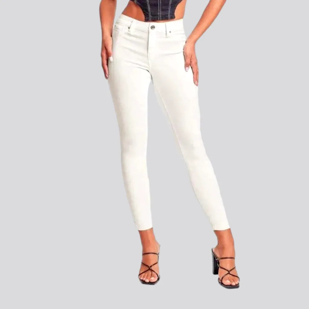 Women's Stylish Professional Garments High-waist women's monochrome jeans