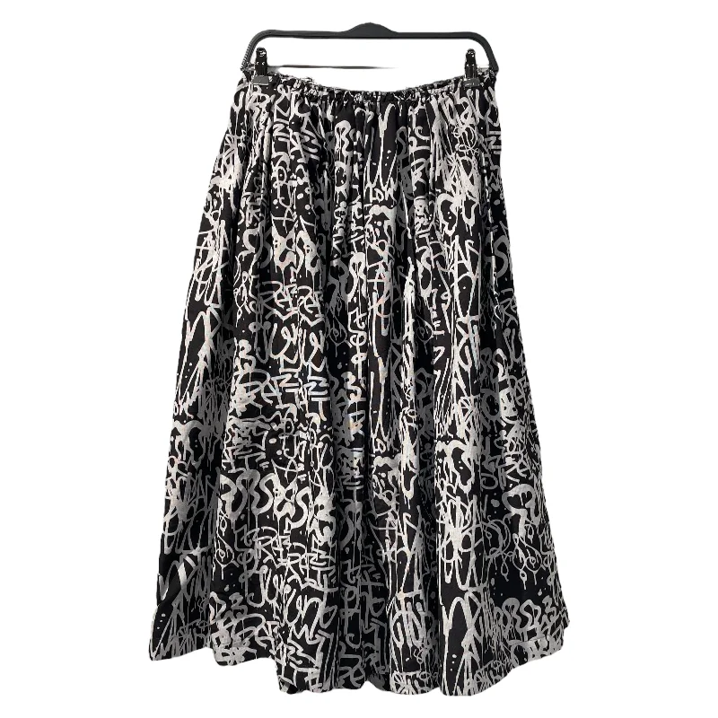 Women's Vintage Clothes BLACK COMME des GARCONS/Long Skirt/M/Black/Polyester/All Over Print/1D-ZS002