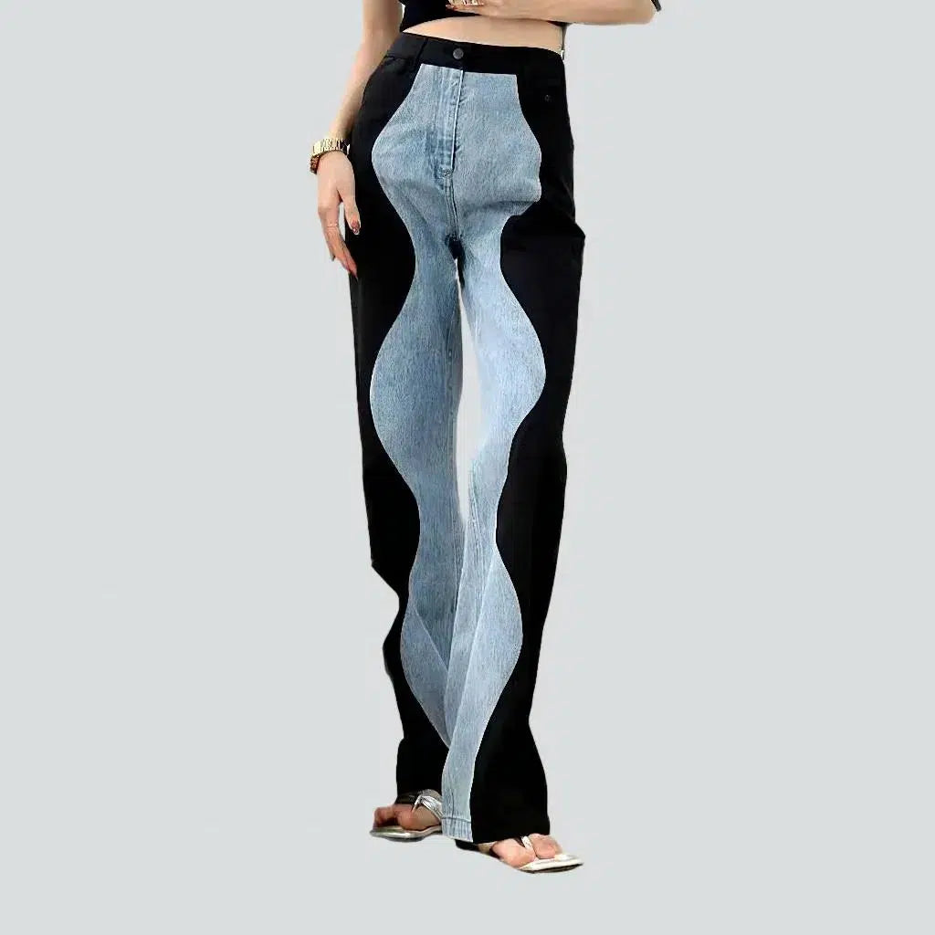 Luxury Women's Clothes Wide-leg high-waist jeans
 for ladies