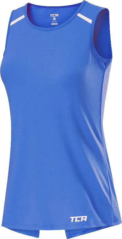 Women's Vacation Attire TCA Crossback Cooling Womens Training Vest Tank Top - Blue