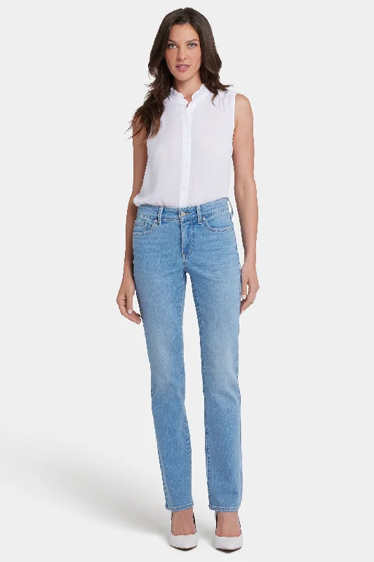 Trendy Athleisure Clothing For Women Marilyn Straight Jeans In Petite - Salamanca Sun