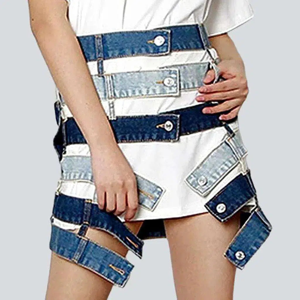 Women's Clothes For The Office Fashion patchwork denim skirt
 for women