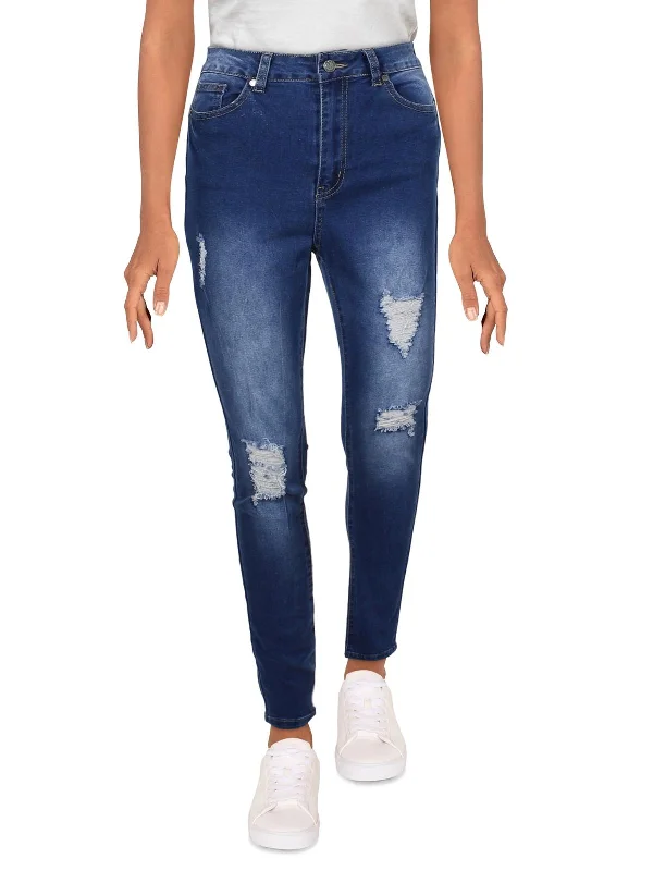 Stylish Women's Attire Avas Womens High Rise Destroyed Skinny Jeans