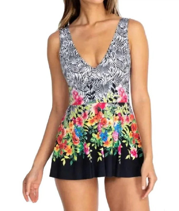 Women's Clothes And Apparel Sets Rose Skirted One Piece In Multi