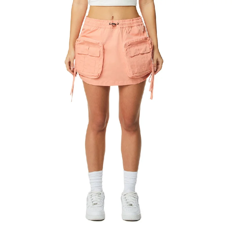 Timeless Women's Outfit Shirring Utility Mini Skirt - Sand Coral