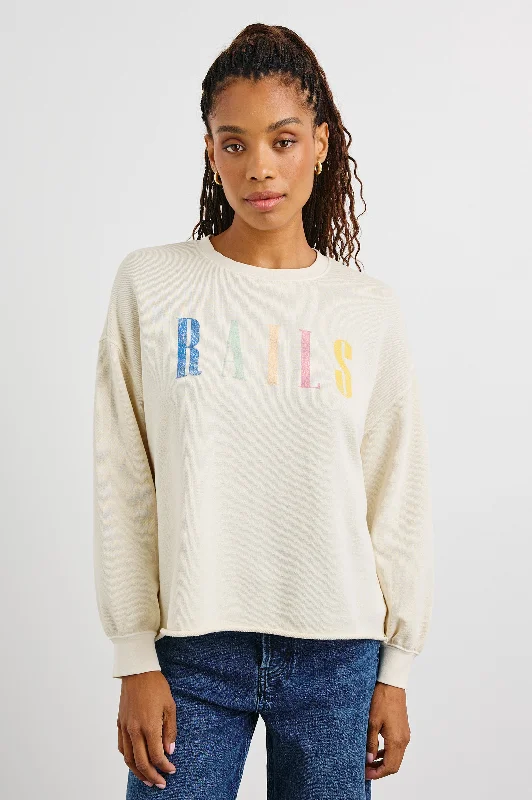 Trendy Athleisure Clothing For Women RAILS SIGNATURE SWEATSHIRT - IVORY