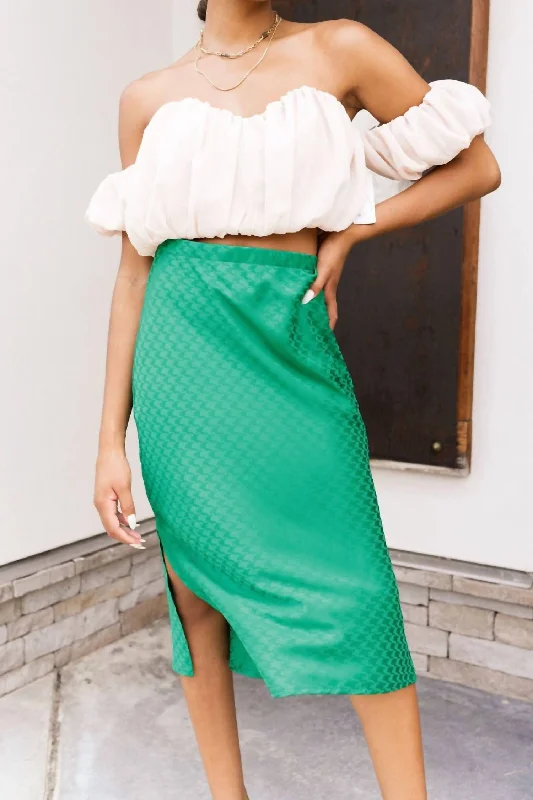 Stylish Clothes For Women Flow With Me Midi Skirt In Green