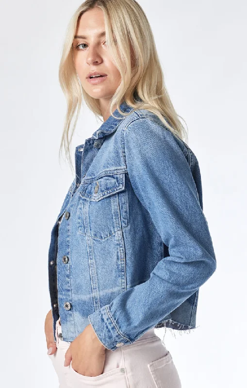 Clothes For Sale SIENNA CROP JACKET IN MID DENIM