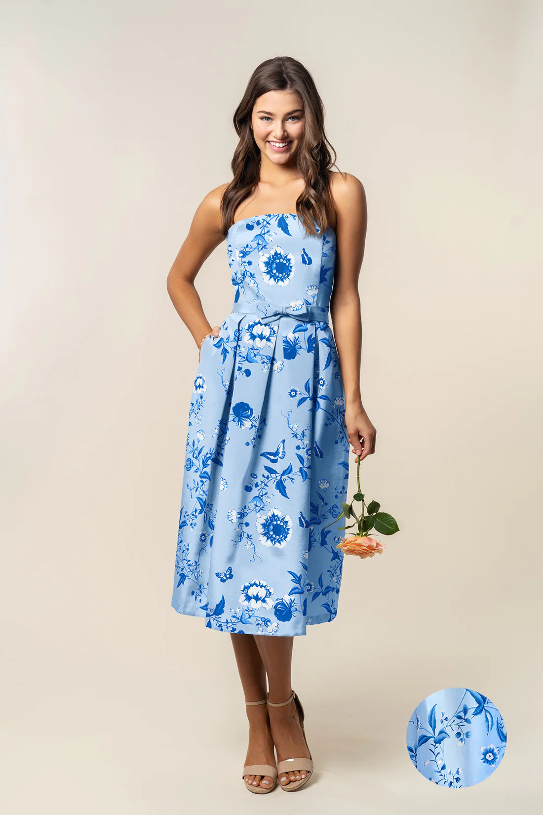 Clothing Woman Hannah Bodice with Dahlia Skirt Midi in Floral Vine Sateen