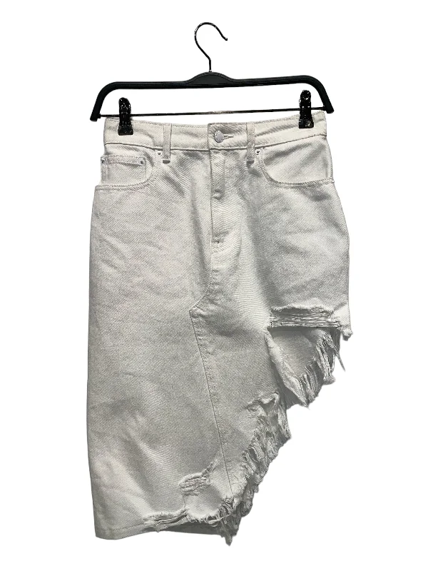 Women's Online Boutique Alexander Wang/Skirt/25/Denim/WHT/Asymmetrical Frayed