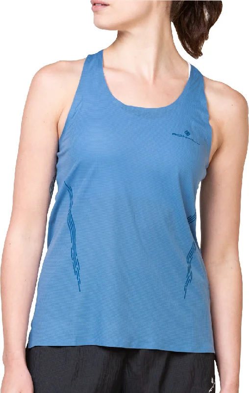 Plus-Size Women's Garments Ronhill Tech Race Womens Running Vest Tank Top - Blue