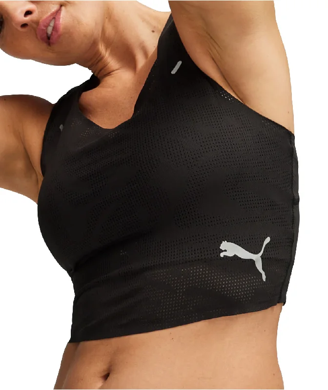 Women's Classic Attire Puma Run Ultraspun Womens Running Crop Top - Black