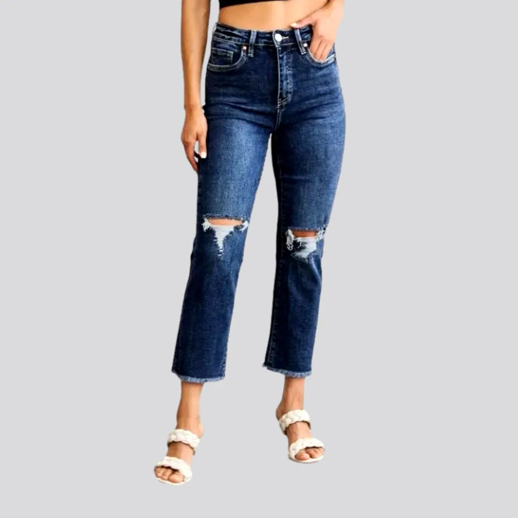 Women's Contemporary Apparel Frayed women's high-waist jeans