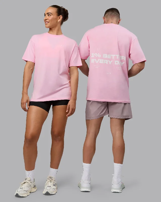 Exclusive Discount Unisex 1% Better Value Series FLXCotton Tee Oversize - Pale Pink-White