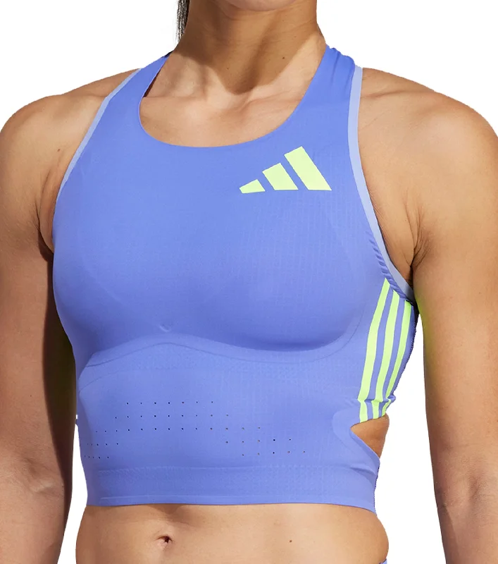 Formal Garments For Women adidas Adizero Promo Womens Running Crop Top - Blue