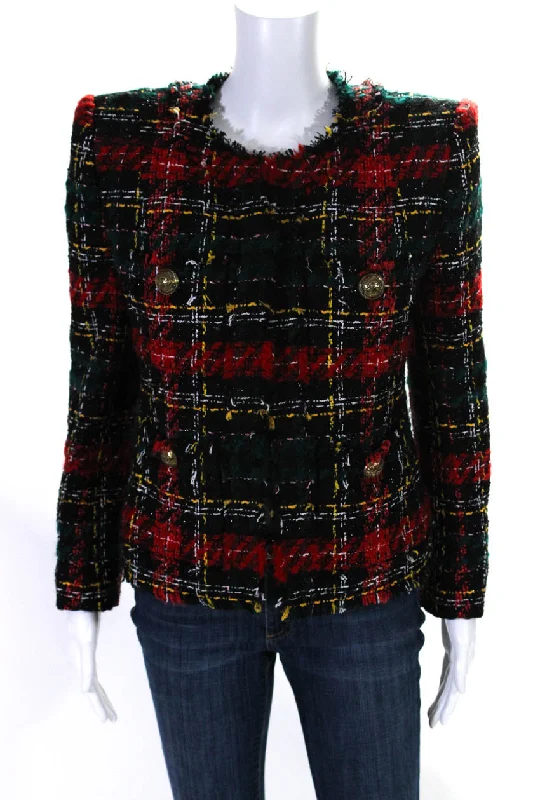 Casual Chic for Women Balmain Womens Tweed Hook Closure Jacket Multi Colored