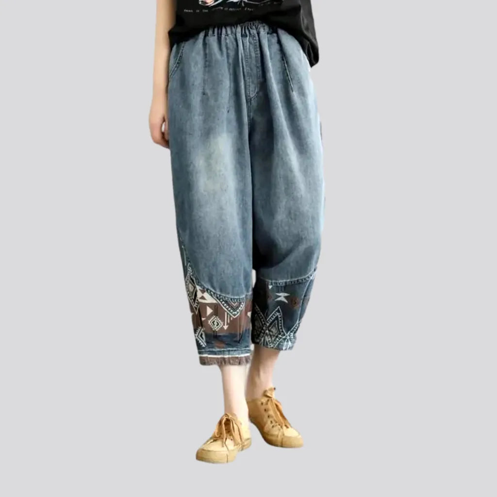 End of Season Sale Light-wash sanded denim pants for ladies