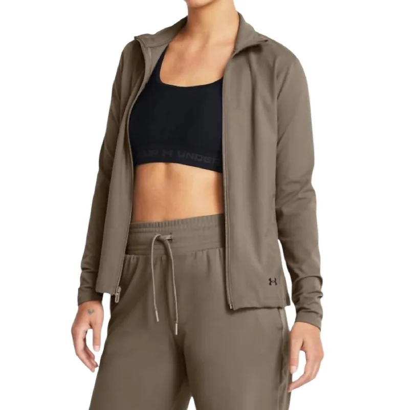 Stylish Women's Attire Motion Jacket In Taupe Dusk/black