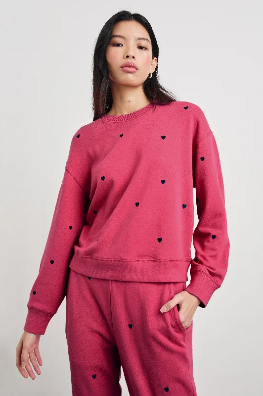 Holiday Special Offers RAMONA SWEATSHIRT - PINK MIDNIGHT HEARTS