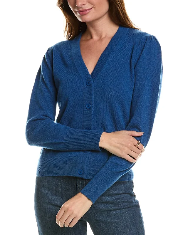 Women Apparel Forte Cashmere Buttoned Short Cashmere Cardigan