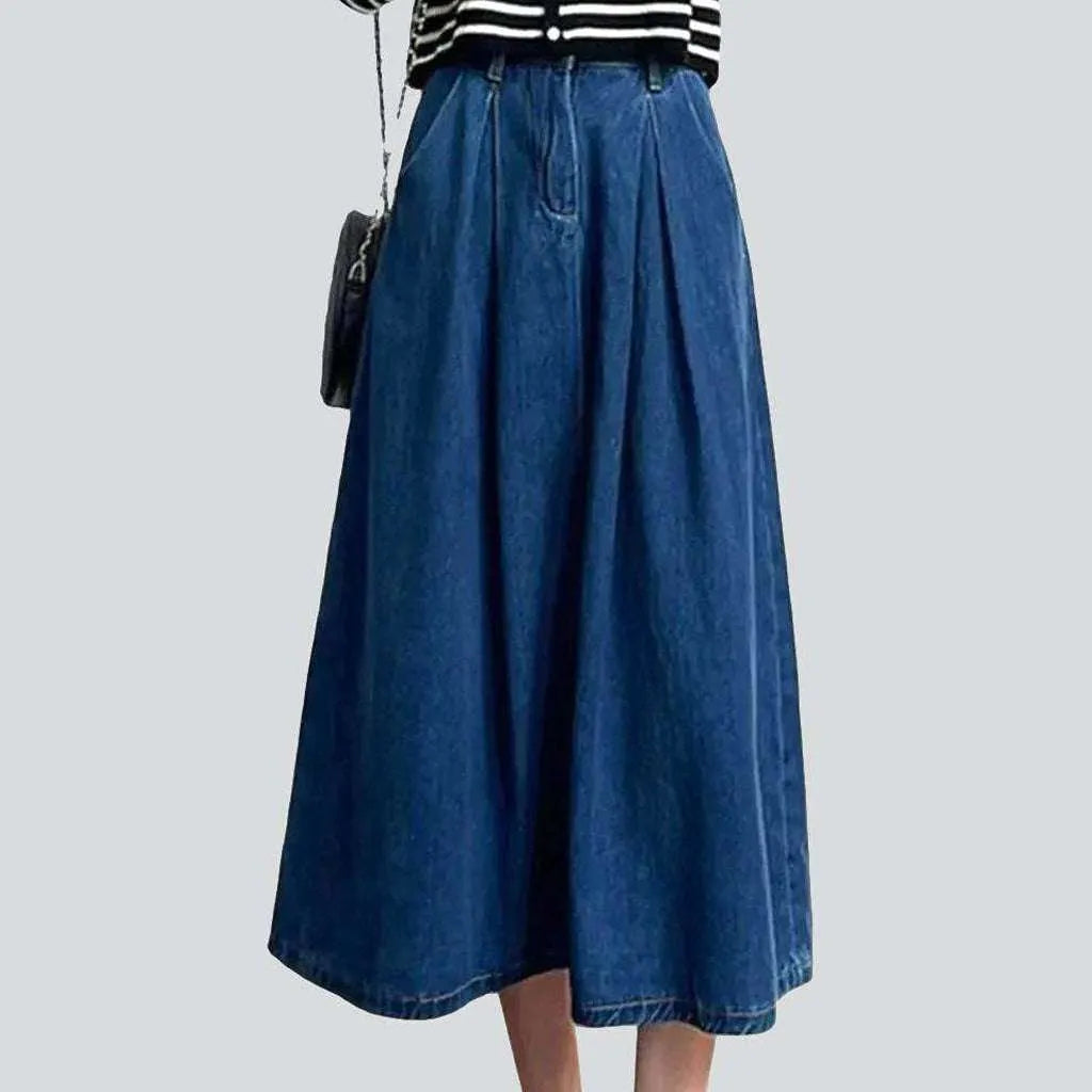 Women's Trendy Attire Medium wash medium-wash jeans skirt