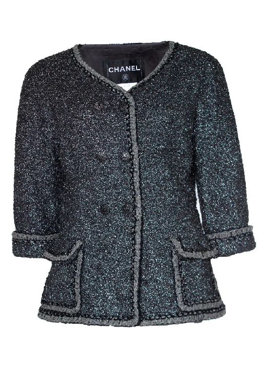 Women's Outdoor Attire Metallic tweed jacket