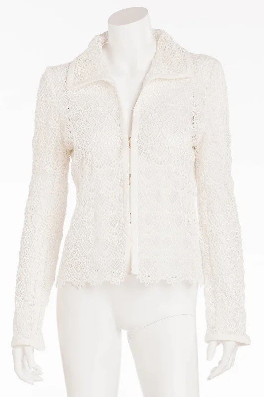 Women's Street Style Casual Wear Valentino - White Lace  Jacket- US 8