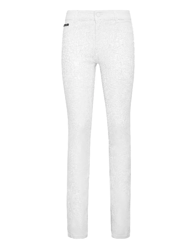 Women's Elegant Garments Denim Jeggings Hexagon